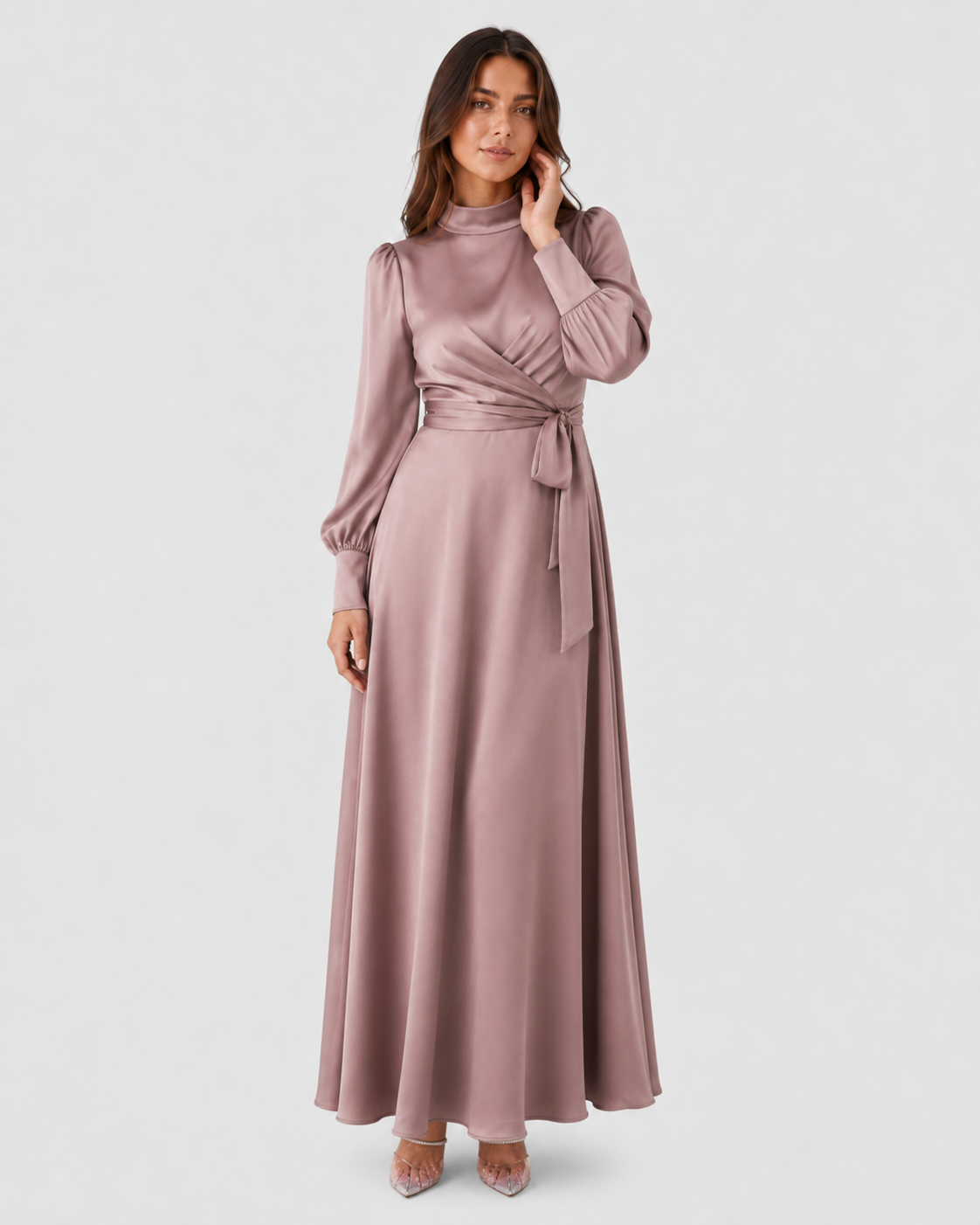 Women’s long sleeve dress with a relaxed fit, made from a soft fabric blend for comfortable everyday wear in cooler weather.