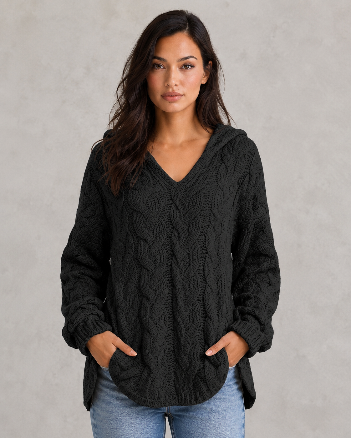 Women's oversized lightweight hoodie sweatshirt in a relaxed fit, featuring a soft fabric finish and casual urban styling for everyday comfort.