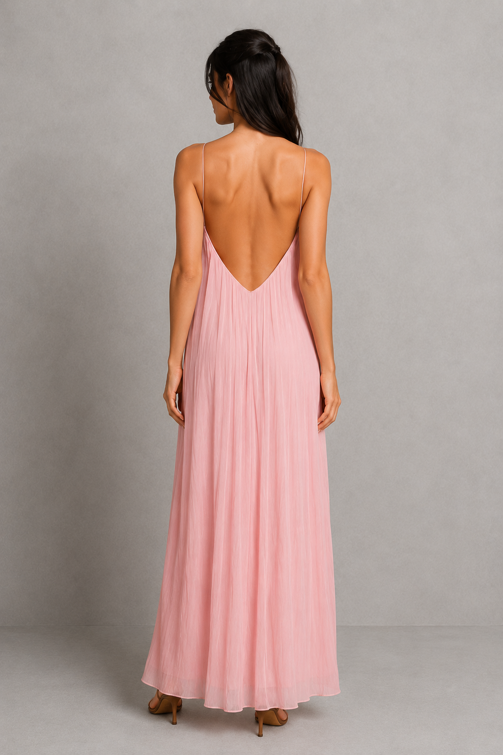 Women’s Pleated Halter Neck Maxi Cocktail Dress - Klyne Studios