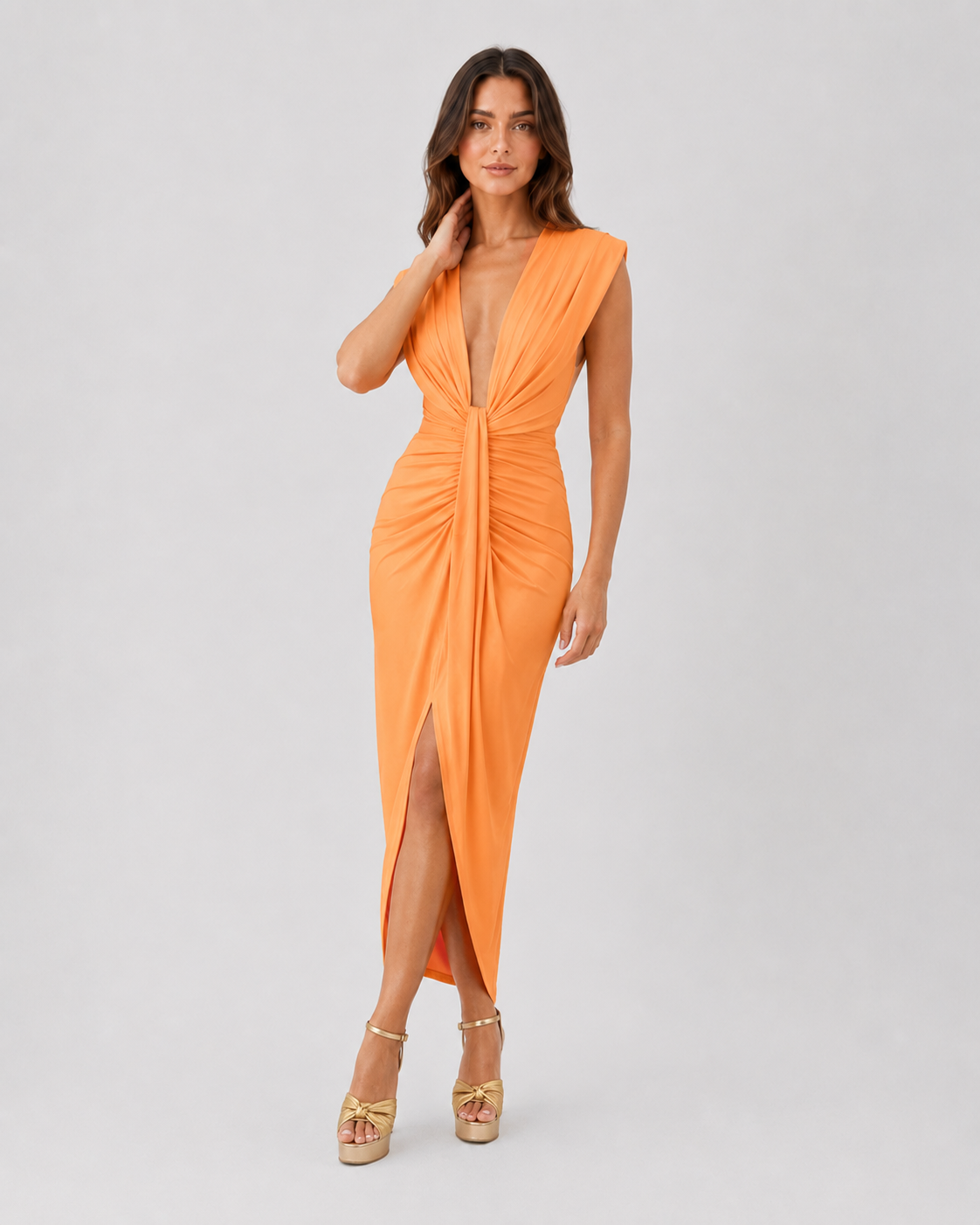 Women's sleeveless pleated maxi dress with a flowy relaxed fit, lightweight breathable fabric, and elegant drape for everyday and occasion wear.