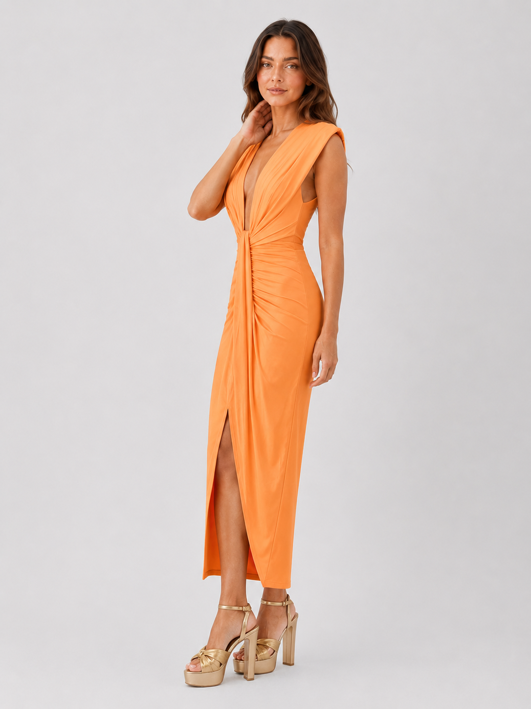 Women's sleeveless pleated maxi dress with a flowy relaxed fit, lightweight breathable fabric, and elegant drape for everyday and occasion wear.