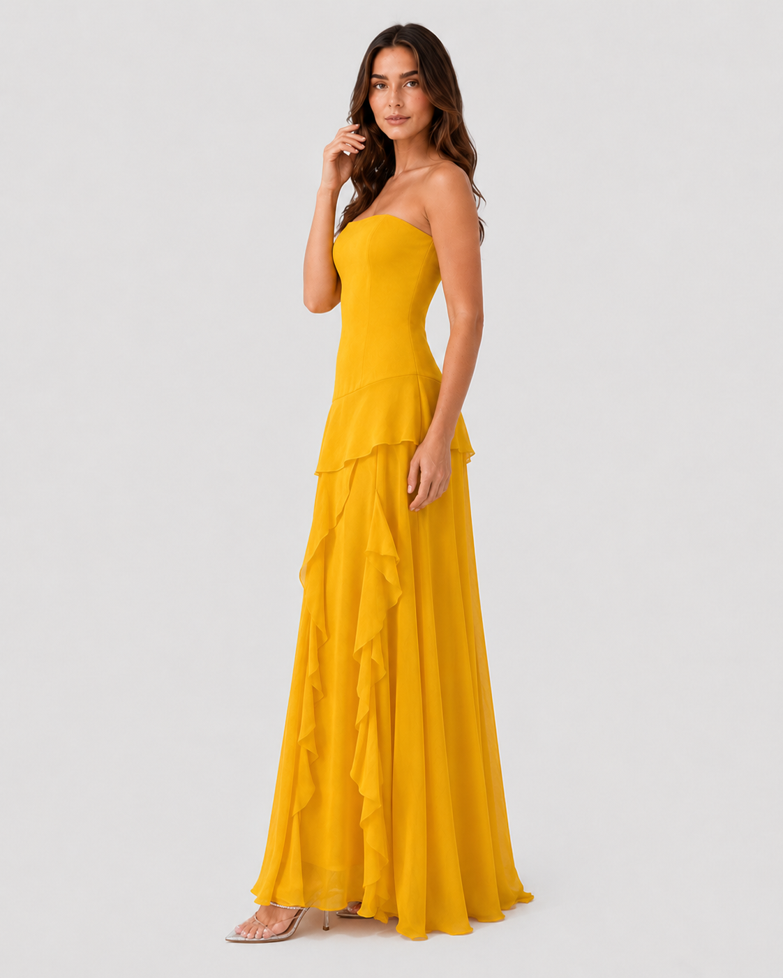 Women’s ruffle flowy casual maxi dress with a lightweight, breathable design and relaxed silhouette. Features soft ruffle detailing, a full-length flowing skirt, and an easy everyday fit ideal for warm-weather outings, vacations, and casual occasions.