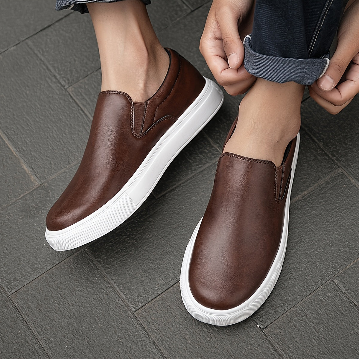 Casual Leather Slip-On Shoes