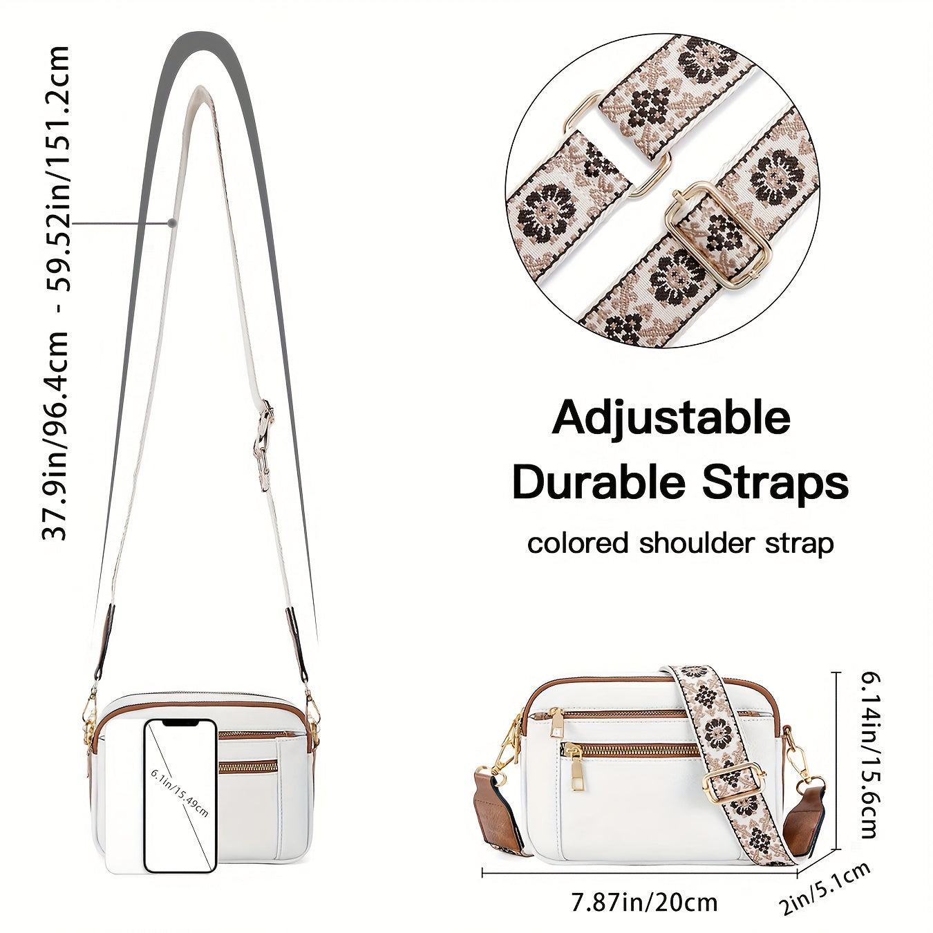 Women's Vegan Leather Crossbody Bag – Boho Strap | Dorianyx