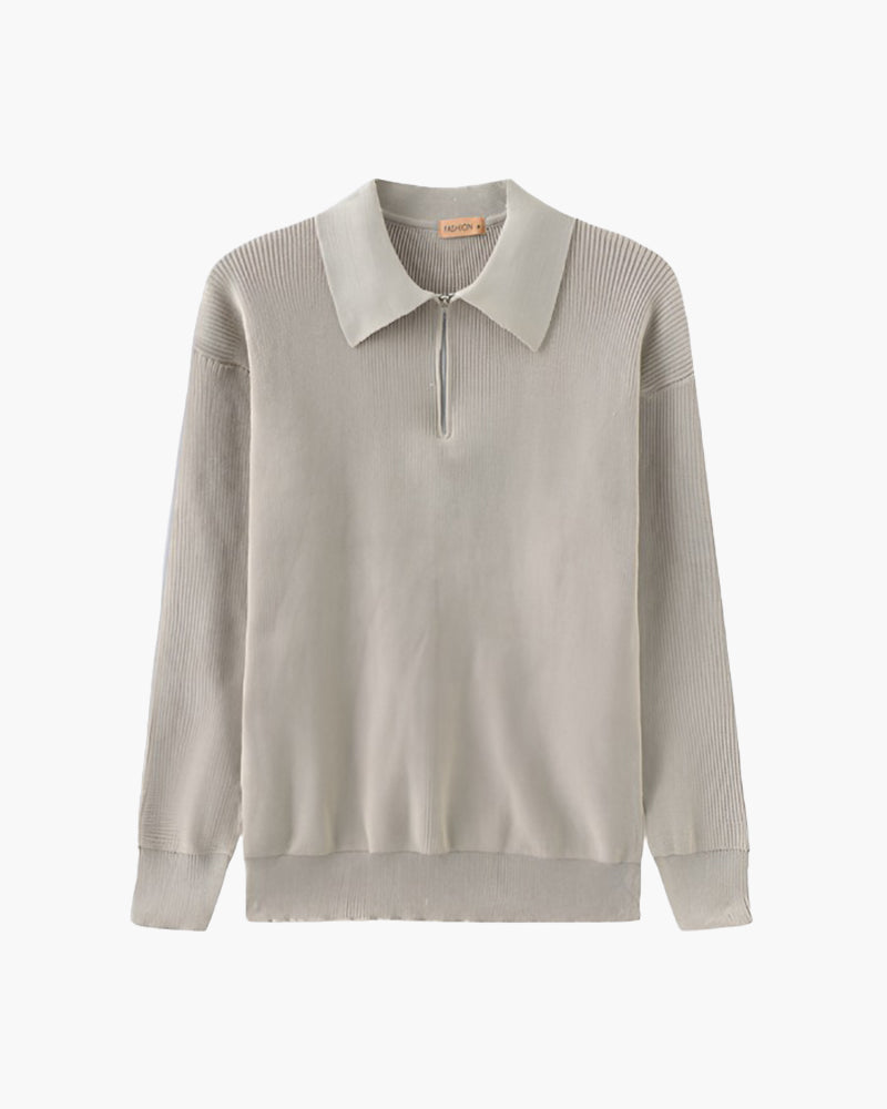 Zip Sweater Light Gray