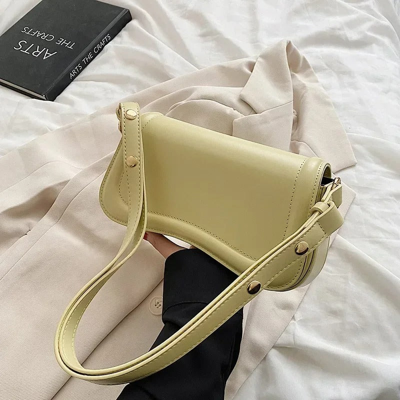 Vegan Leather Flap Handbag | Cadence