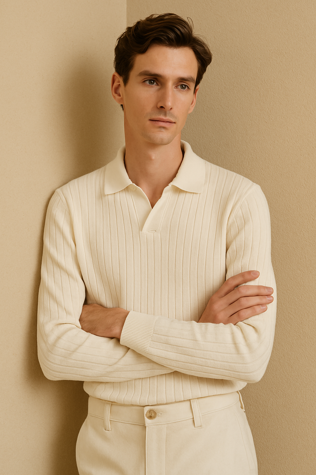 Klyne Striped Long Sleeve Polo