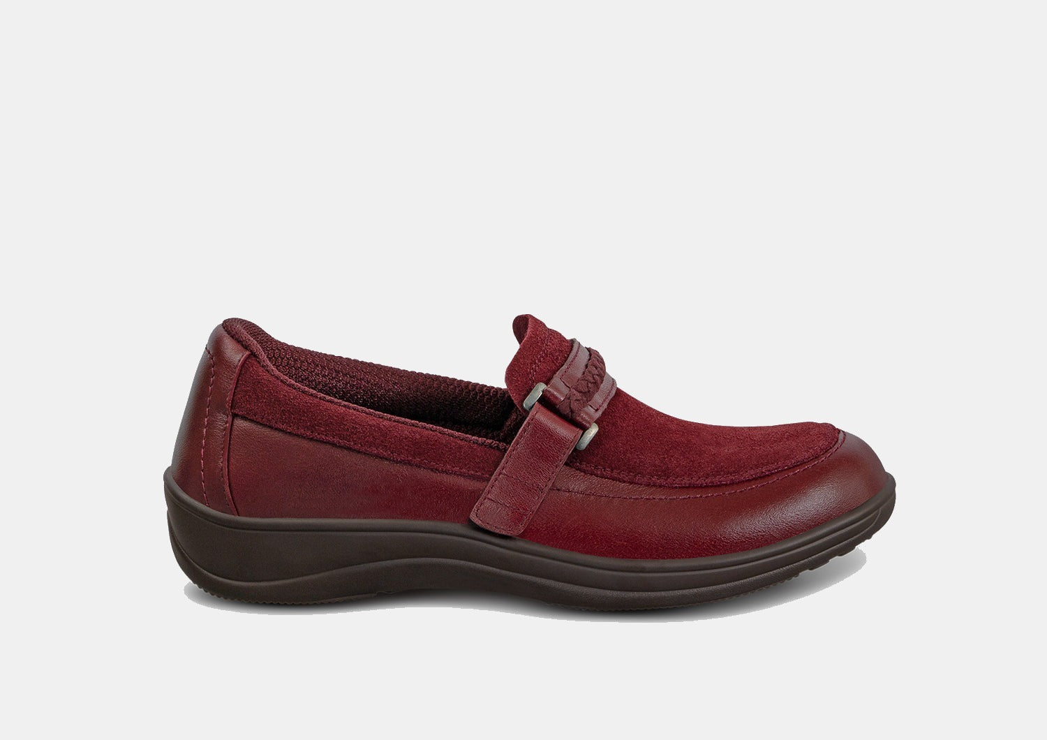 Women's Leather Loafers in Deep Cherry - Chelsea