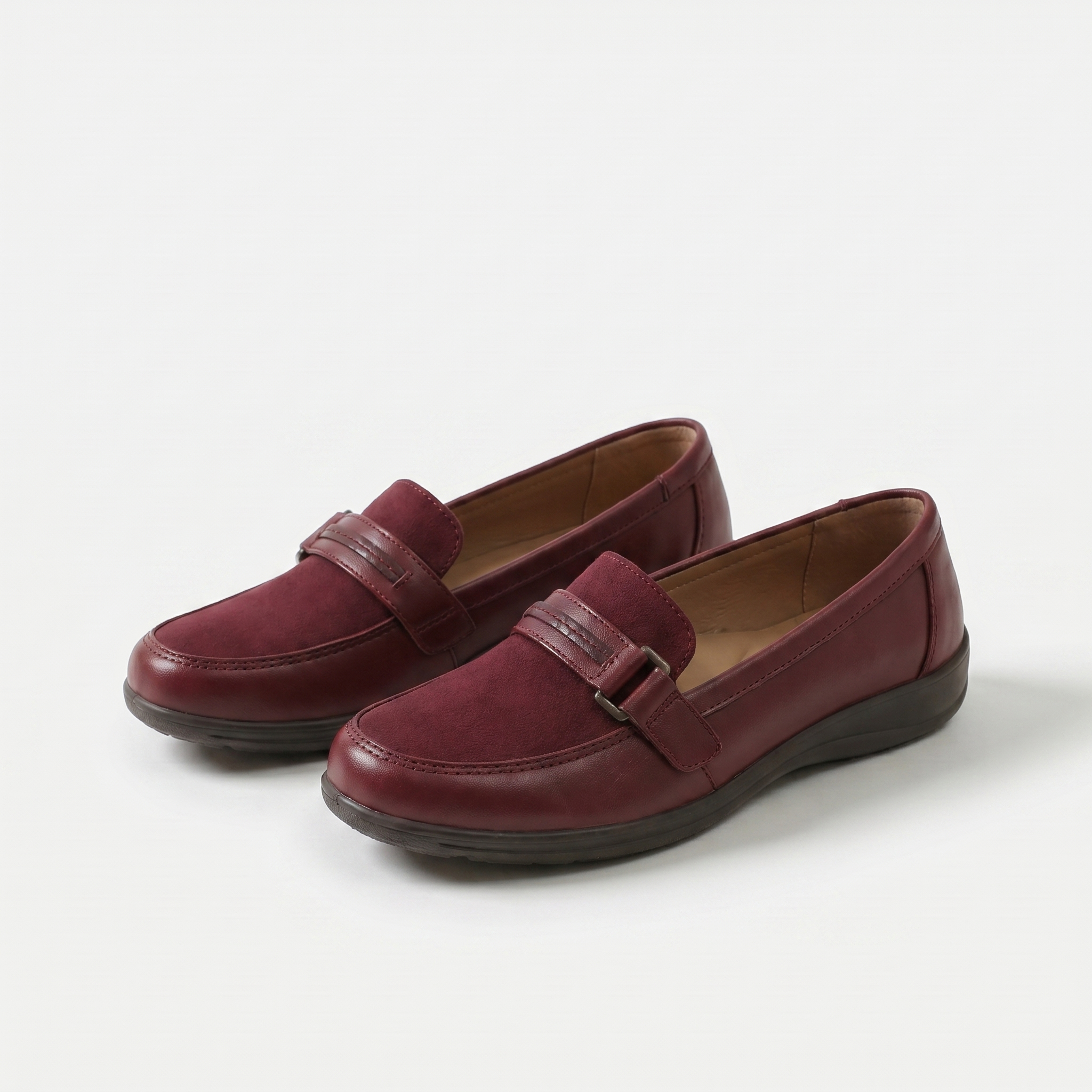 Women's Leather Loafers in Deep Cherry - Chelsea