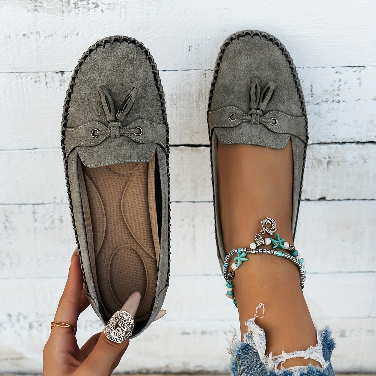 Women's Tassel Detail Loafers - Nadine