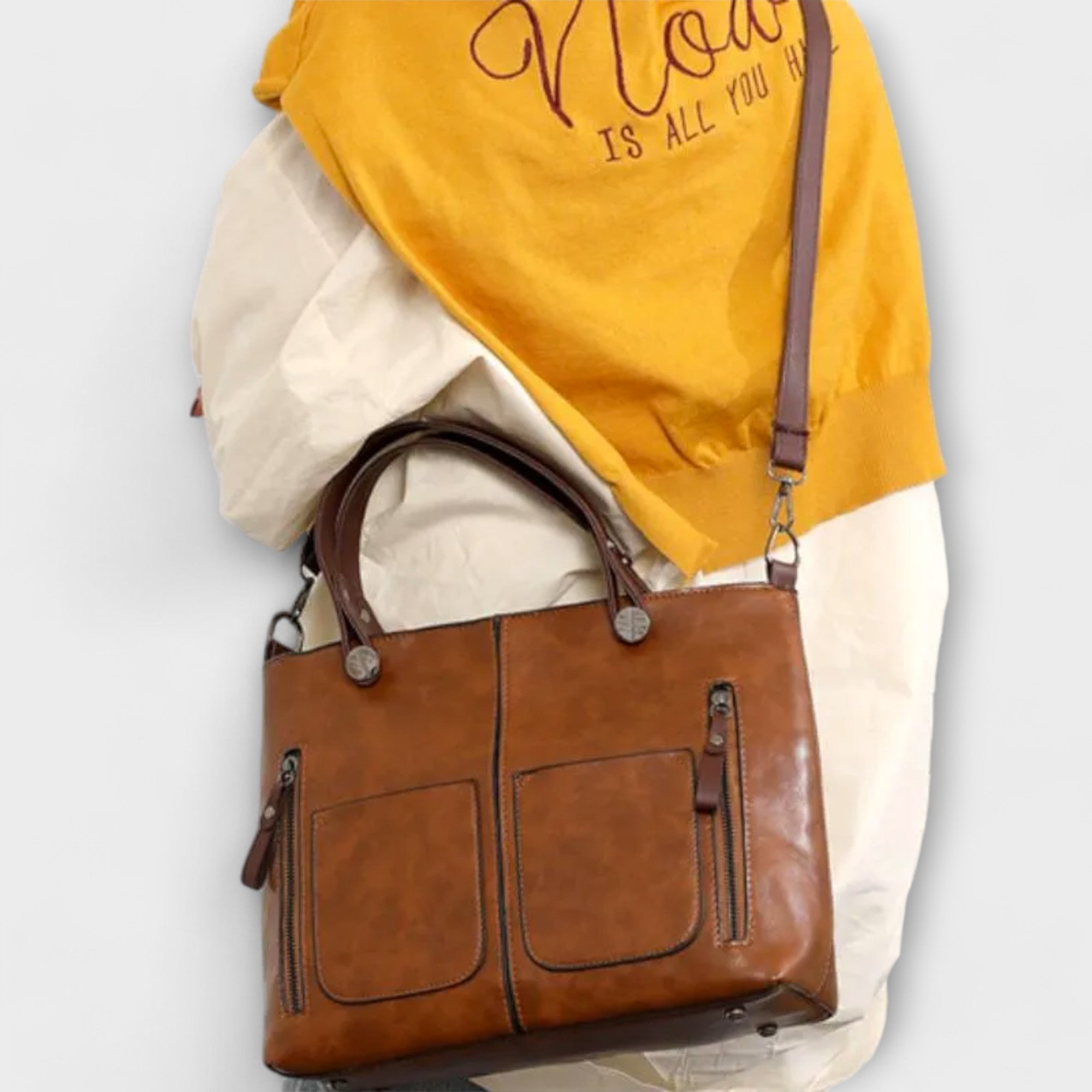 Leather Handbag, Minimalist Design | Serenya