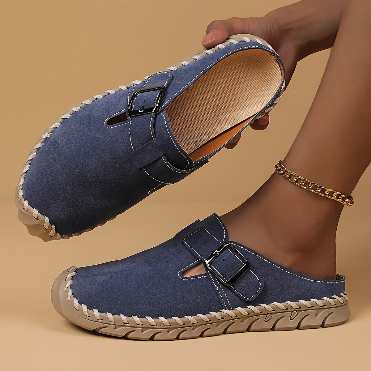 Women's Cozy Buckle Slide Sandals - Marly