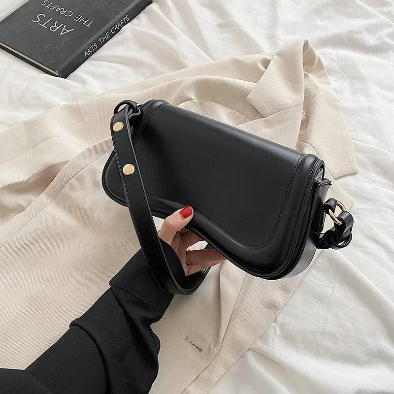 Vegan Leather Flap Handbag | Cadence