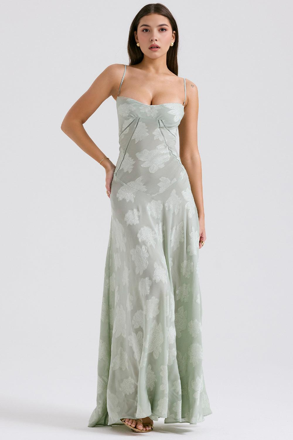 Women’s Velvet Floral Maxi Gown with Corset Bodice for Evening & Formal Wear