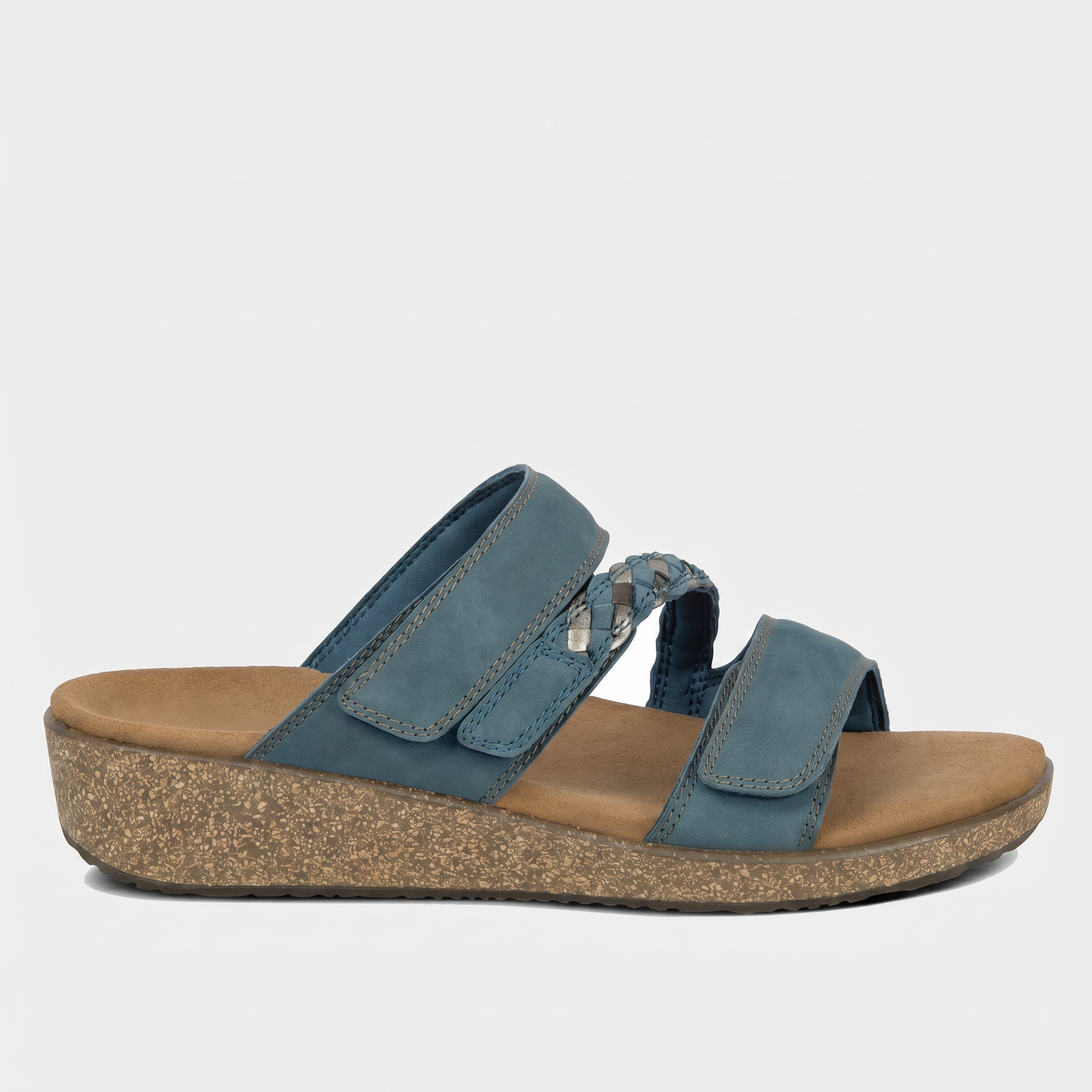 Women's Adjustable Wedge Sandals in Chic Blue - Carrie
