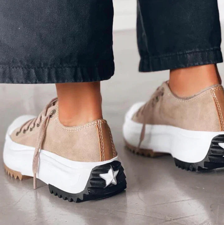 Women’s Elisa™ platform canvas sneakers with elevated sole, EVA cushioning, and durable design for all-day comfort and style.