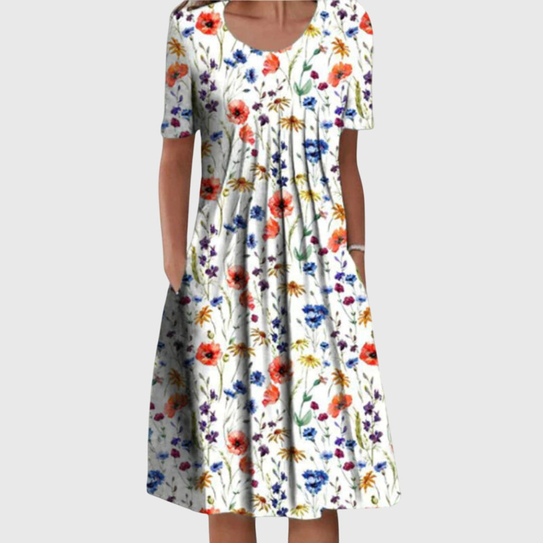 Women’s layered dress with tummy coverage and soft fabric