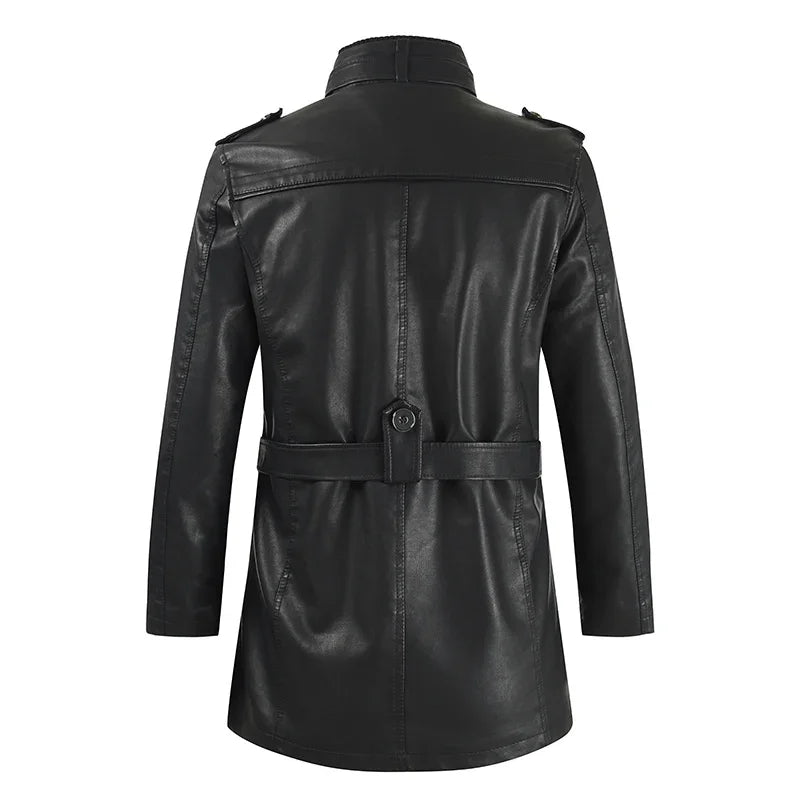 Long Leather Biker Jacket