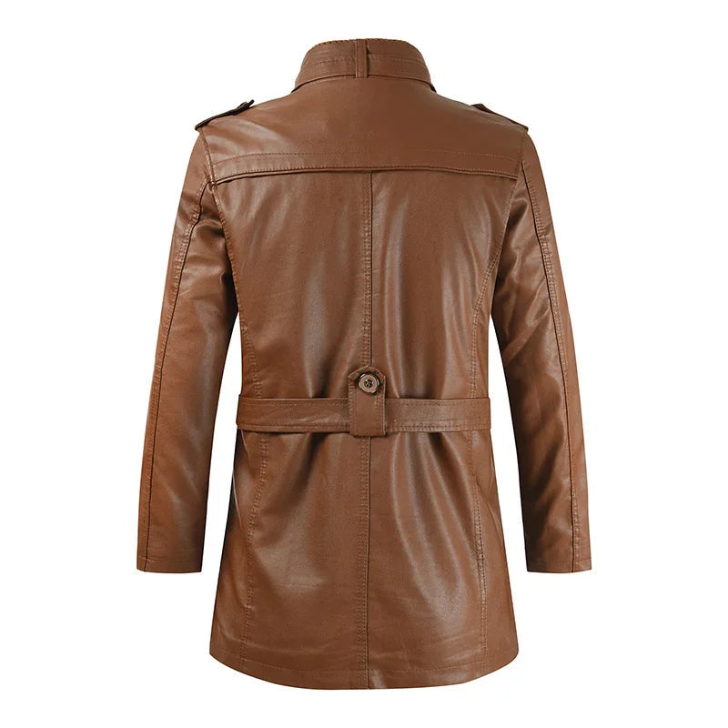 Long Leather Biker Jacket