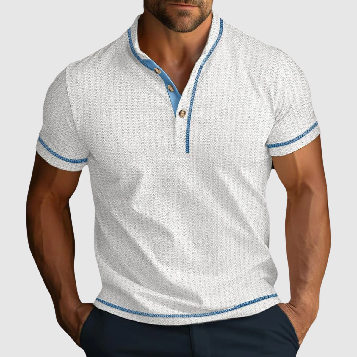 Men’s cotton blend slim fit textured shirt with modern tailored design