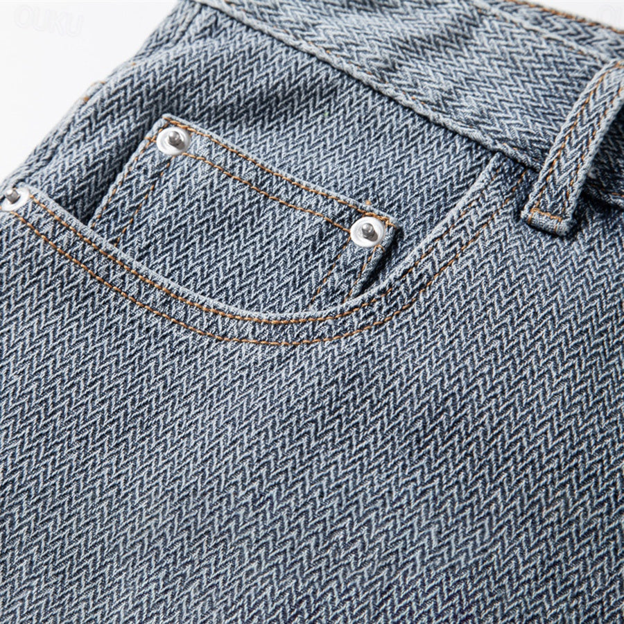 Men’s relaxed fit denim shorts with five pocket design washed finish and rolled cuff for casual summer wear
