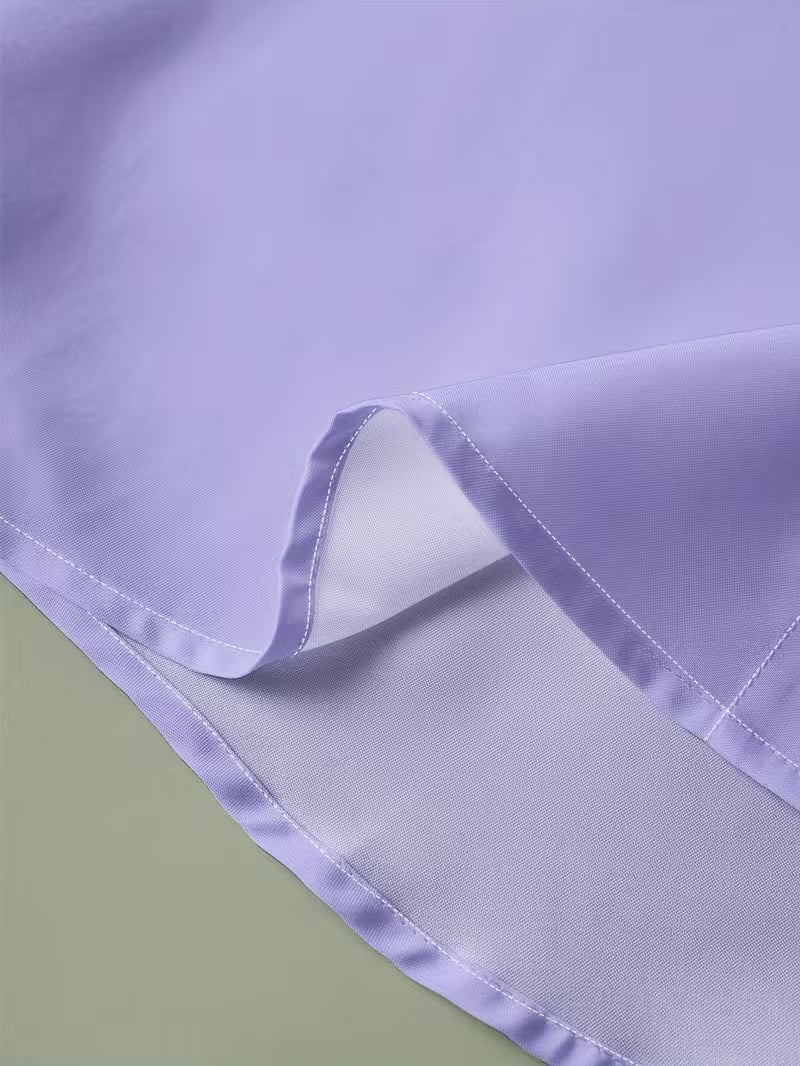 Men’s grandad collar shirt with contrast trim slim fit button front for smart casual and business wear