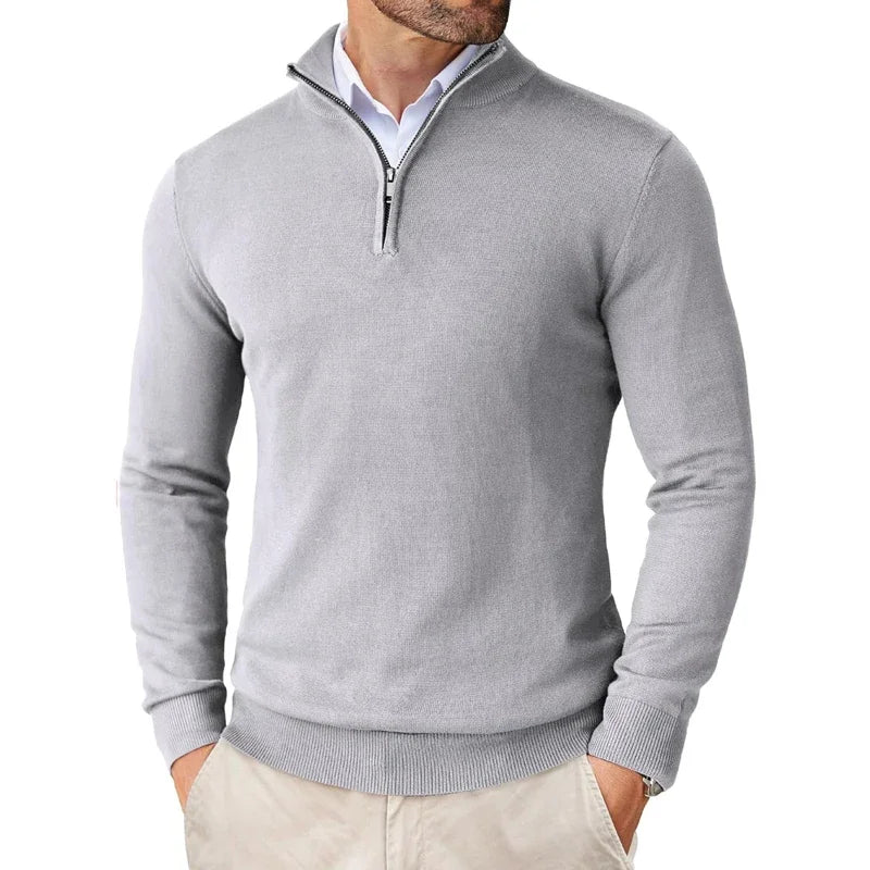 Men's classic half-zip sweater in soft premium fabric
