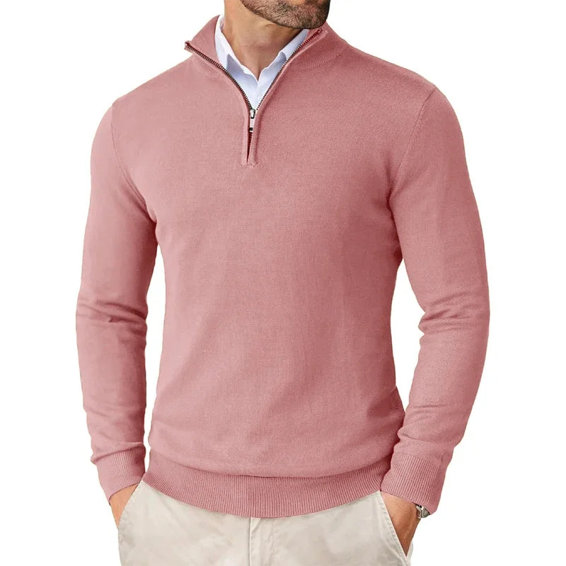 Men's classic half-zip sweater in soft premium fabric