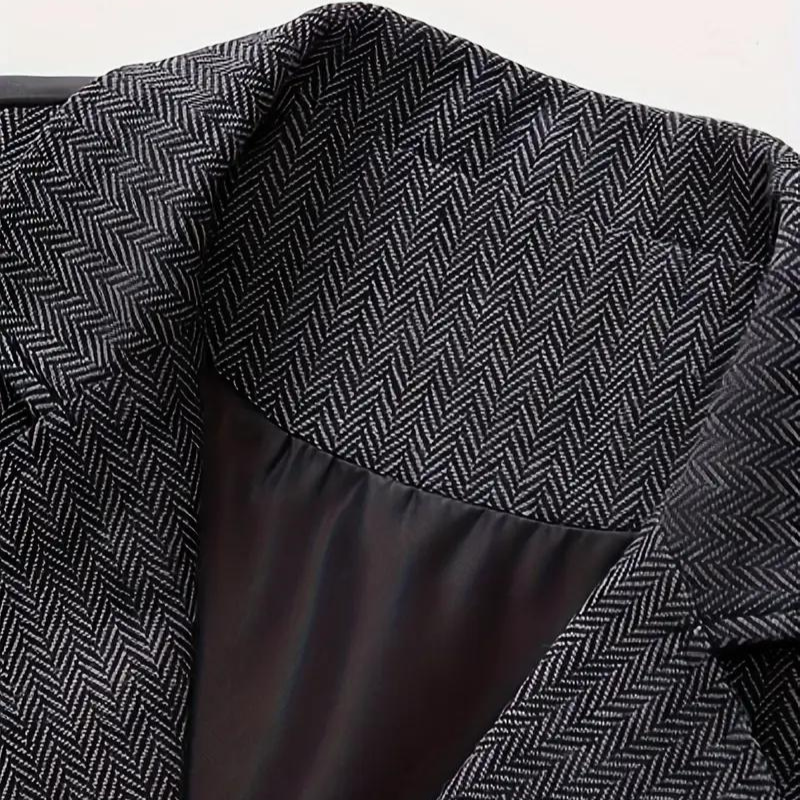 Men’s Herringbone Waistcoat with Lapel and Chain Detail
