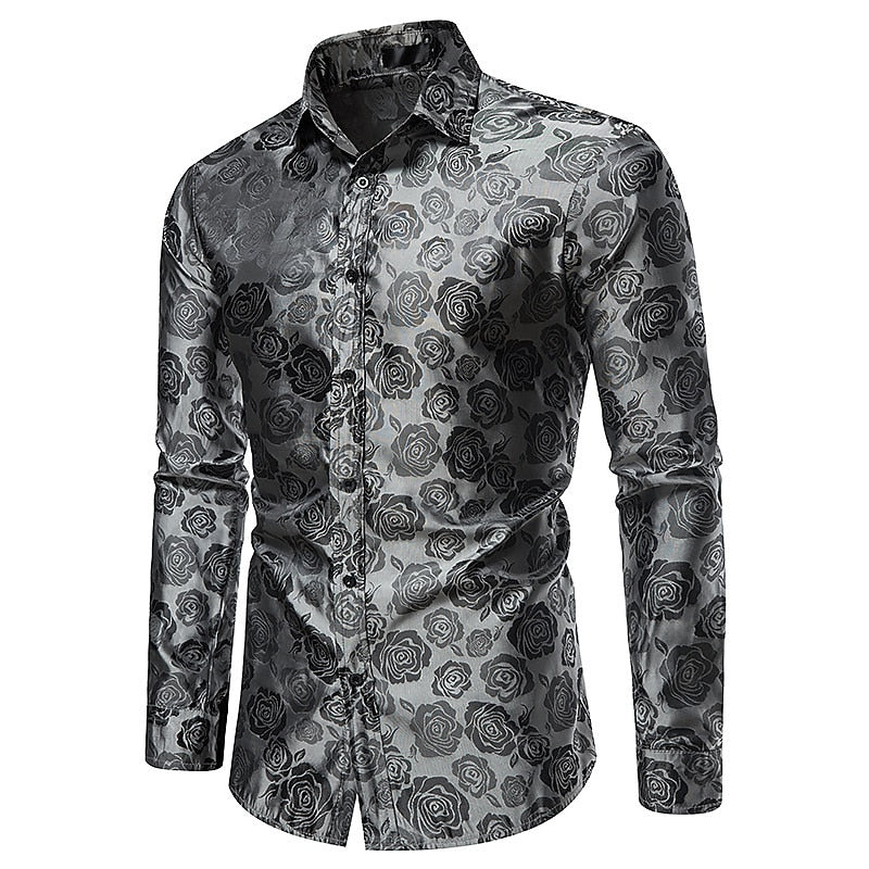 Men’s Long Sleeve Shirt with Gloss Finish for Smart Casual and Evening Wear
