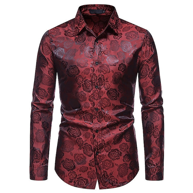 Men’s Long Sleeve Shirt with Gloss Finish for Smart Casual and Evening Wear