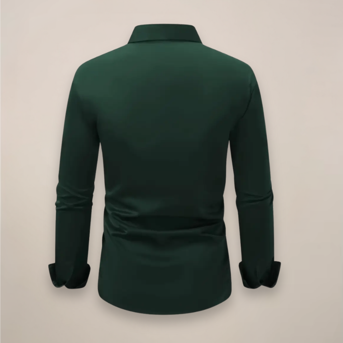 Men's long-sleeve shirt with notched collar and button placket