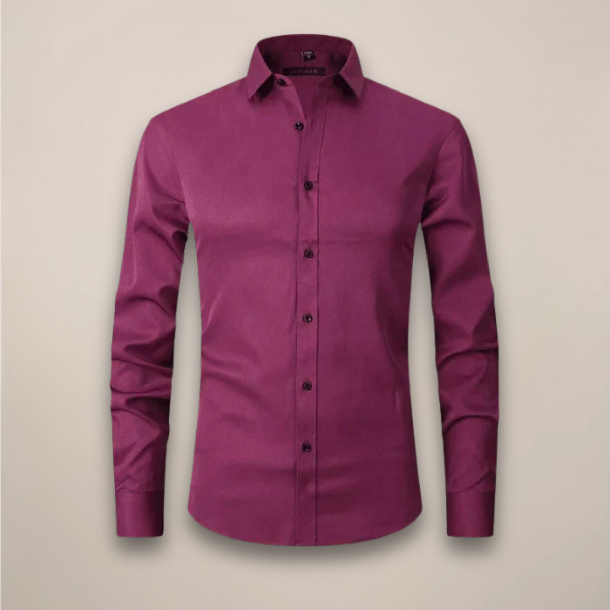 Men's long-sleeve structured shirt with wrinkle-free finish