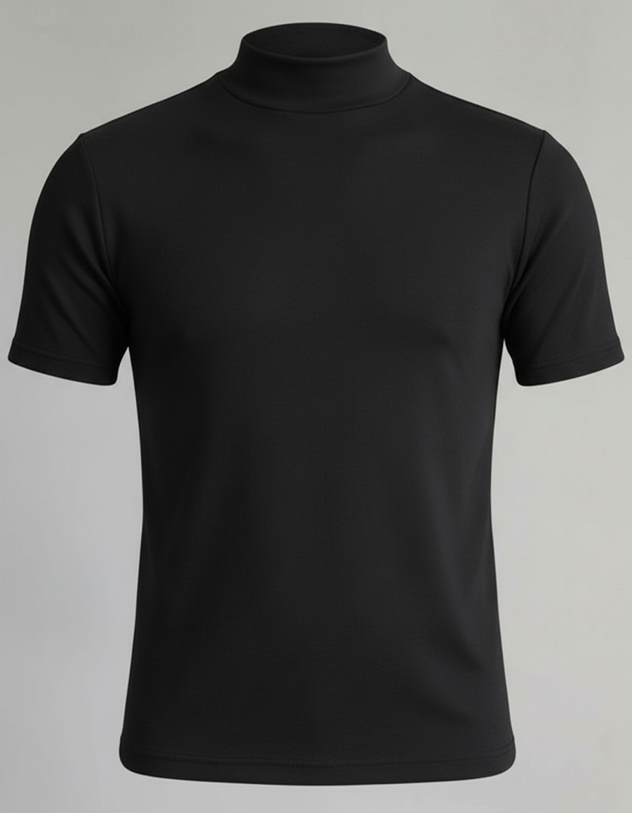 Men's slim-fit turtleneck shirt in soft knit fabric