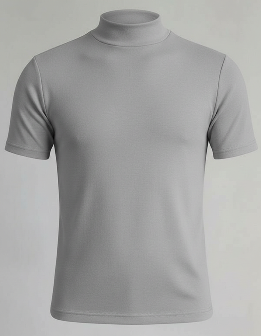 Men's slim-fit turtleneck shirt in soft knit fabric
