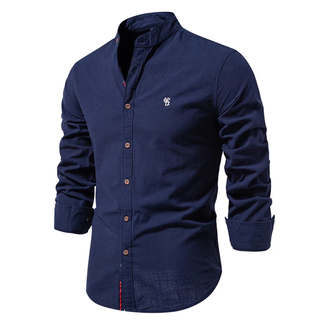Men's traditional Trachten shirt with classic Alpine design