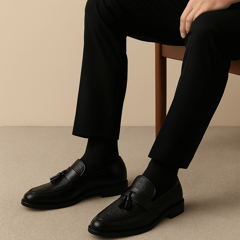 Men’s Woven Tassel Slip-On Loafers for Formal and Smart Casual