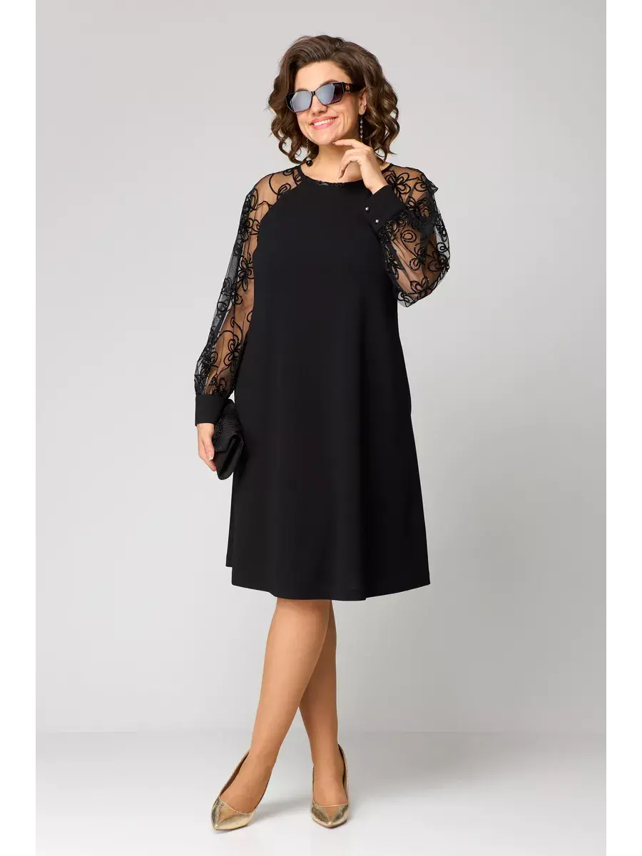 Women wearing a midi dress with refined sleeve details