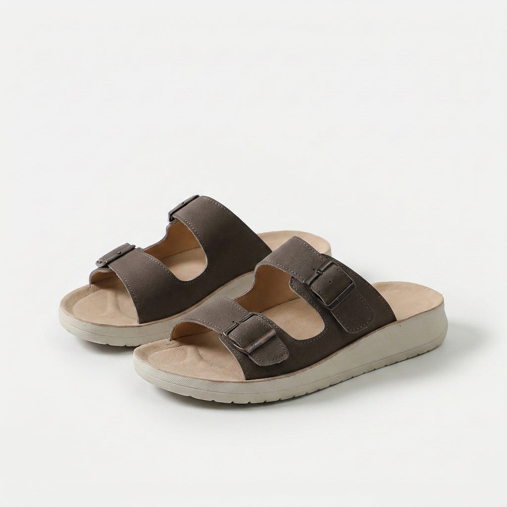 Women's Adjustable Double Buckle Comfort Slides - Mae