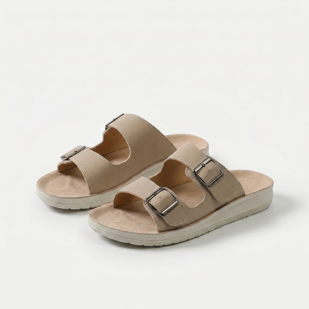 Women's Adjustable Double Buckle Comfort Slides - Mae