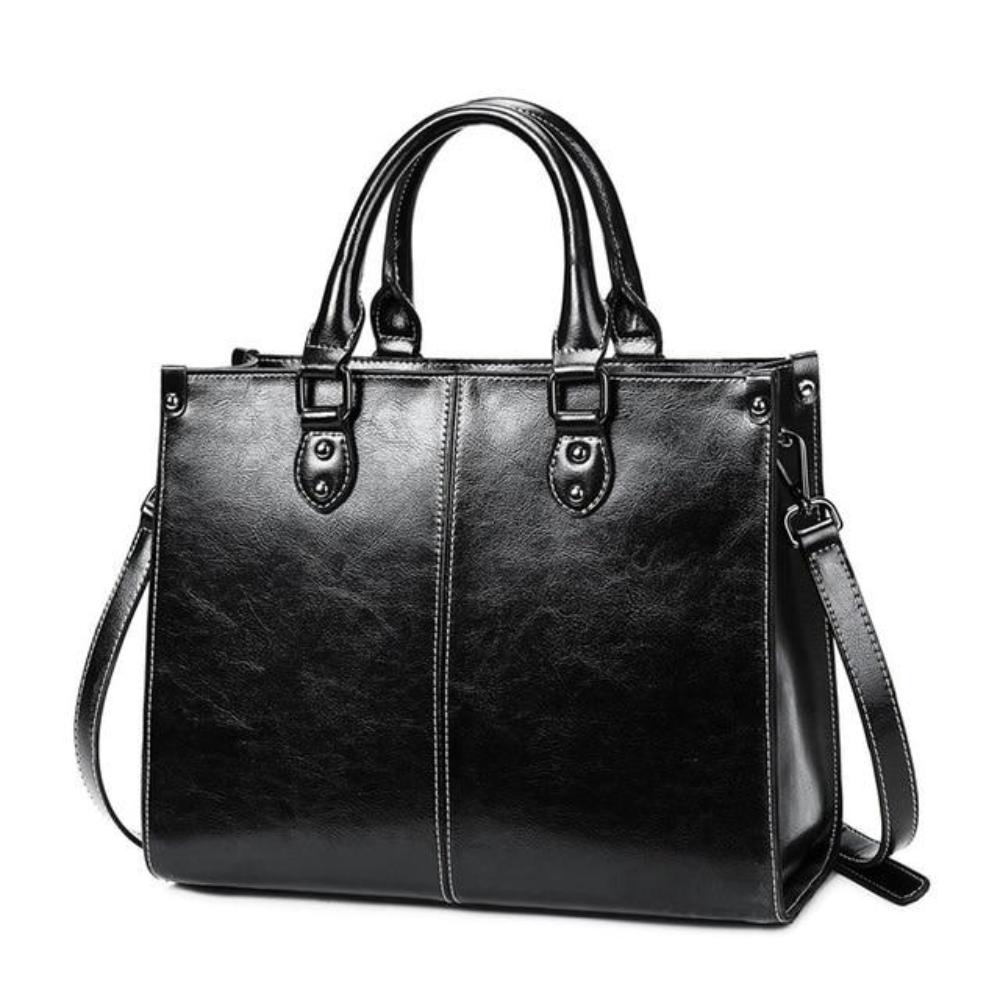 Women's Leather Tote Bag with Zipper Closure | Renata