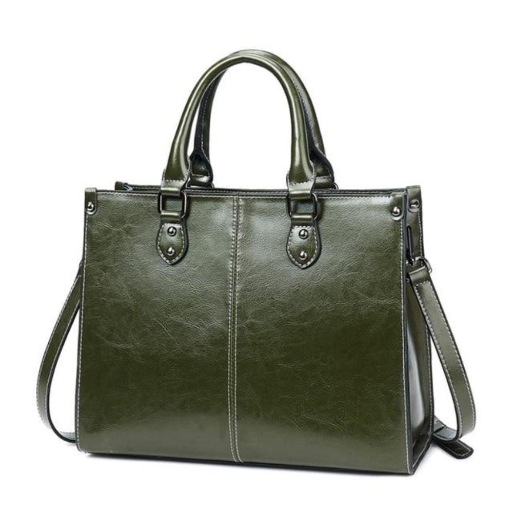 Women's Leather Tote Bag with Zipper Closure | Renata