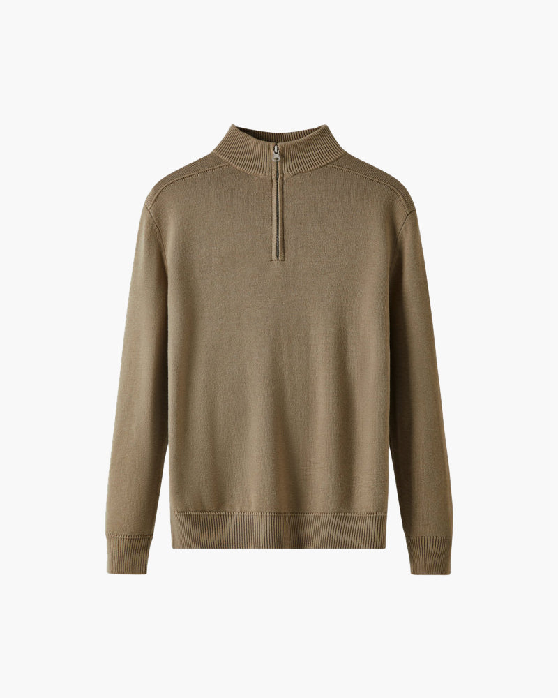 Zip Up Sweater Beige