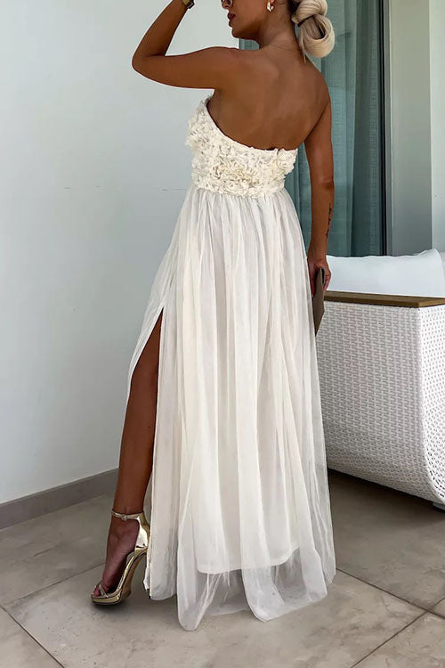 Women’s slit maxi dress in soft cotton blend