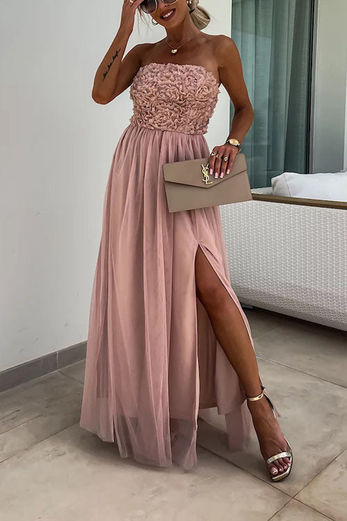 Women’s slit maxi dress in soft cotton blend