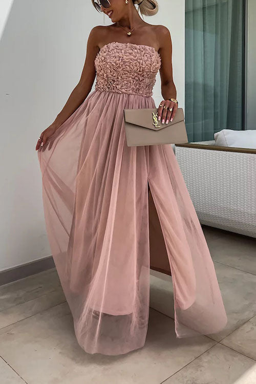 Women’s slit maxi dress in soft cotton blend