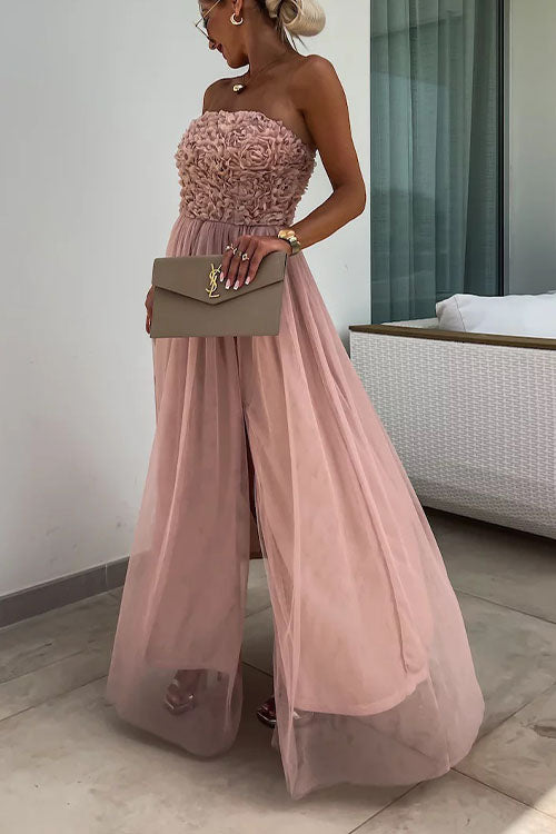 Women’s slit maxi dress in soft cotton blend