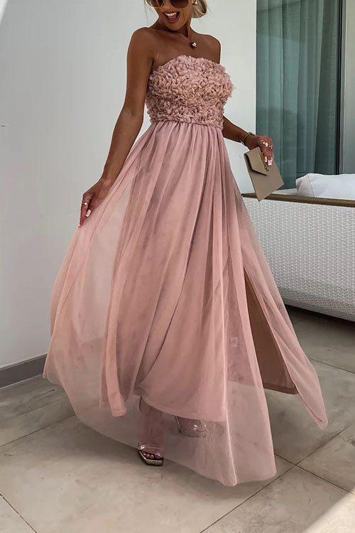 Women’s slit maxi dress in soft cotton blend