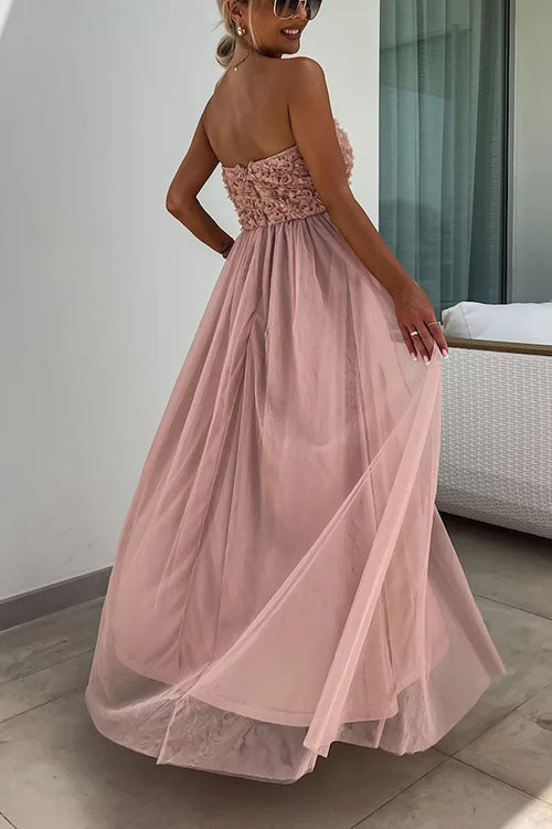 Women’s slit maxi dress in soft cotton blend