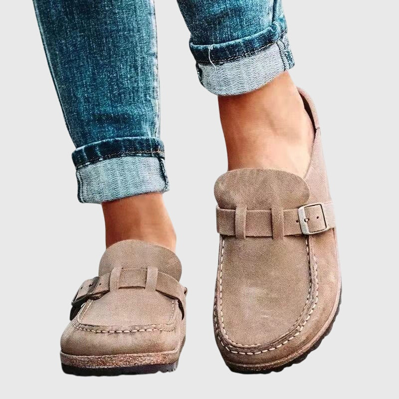 Women wearing support comfort clogs with cushioned sole